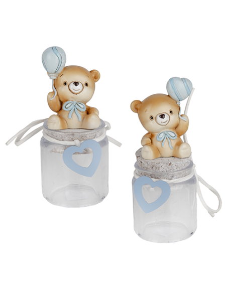 Palla Orso Sacchetto Orsetto Celeste Baby - 2 soggetti assortiti h12cm | Vendita Ingrosso G3S