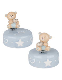 Peluche Carillon Orsetto Celeste Baby - 2 soggetti assortiti h9cm | G3S Ingrosso