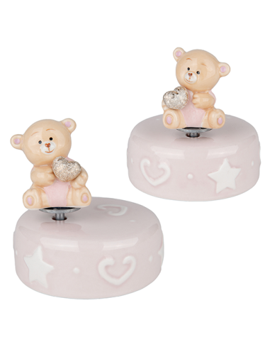 Peluche Carillon Orsetto Rosa Baby - 2 soggetti assortiti h9cm | Vendita Ingrosso G3S