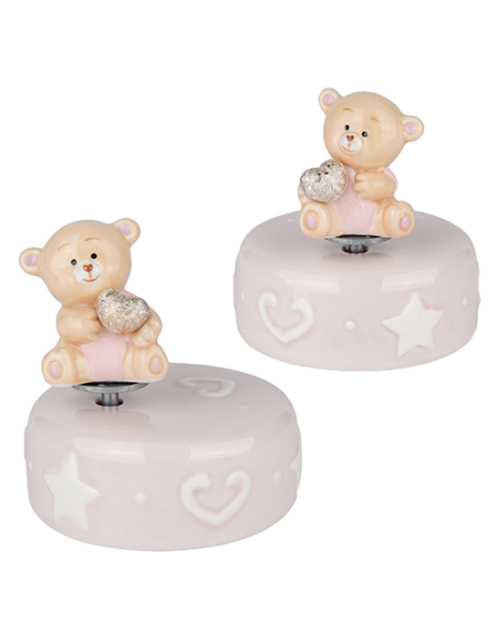 Peluche Carillon Orsetto Rosa Baby - 2 soggetti assortiti h9cm | Vendita Ingrosso G3S