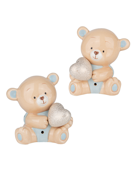 Peluche Lampada LED Orsetto Celeste Baby - 2 soggetti assortiti h9cm | G3S Bomboniere