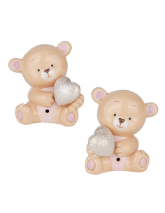 Peluche Lampada LED Orsetto Rosa Baby - 2 soggetti assortiti h9cm | G3S