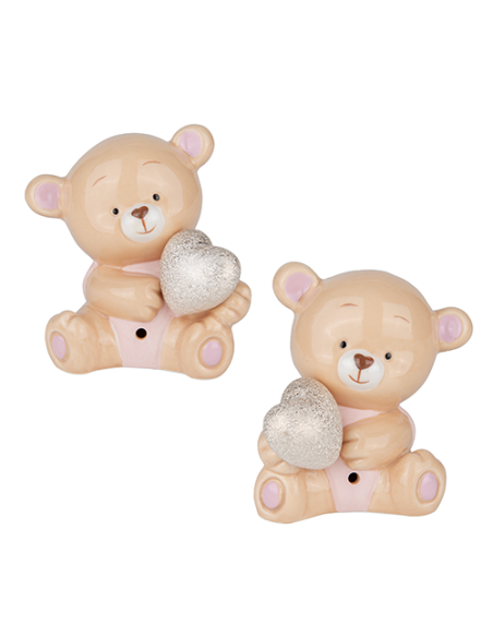 Peluche Lampada LED Orsetto Rosa Baby - 2 soggetti assortiti h9cm | G3S