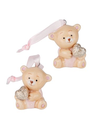 Peluche Decorazione Orsetto Rosa Baby - 2 soggetti assortiti 4cm | Vendita Ingrosso G3S