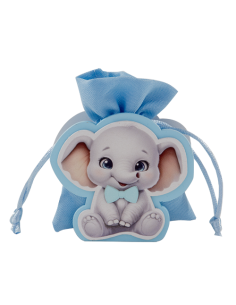 Pinco Portaconfetti Elefante Celeste Baby 8cm | G3S