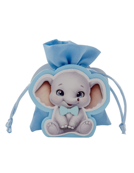 Pinco Portaconfetti Elefante Celeste Baby 8cm | G3S