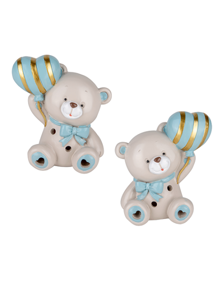 Pupo Lampada LED Orsetto Celeste Baby - 2 soggetti assortiti h10cm | Vendita Ingrosso G3S