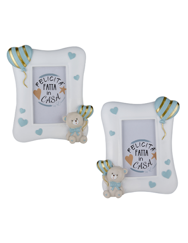 Pupo Portafoto Orsetto Celeste Baby - 2 soggetti assortiti | Vendita Ingrosso G3S