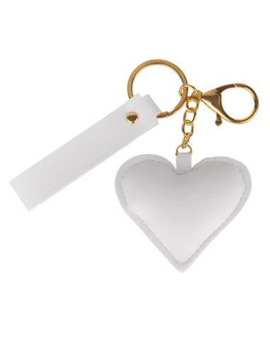 Raffinato Portachiavi Cuore Bianco 6,5cm | G3S Ingrosso