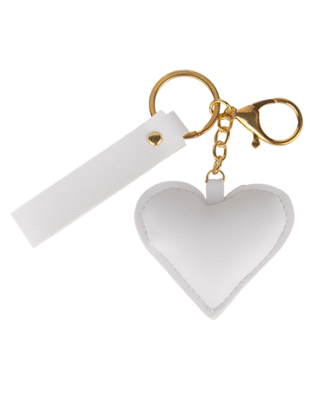 Raffinato Portachiavi Cuore Bianco 6,5cm | G3S Ingrosso