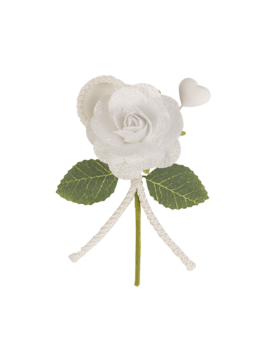 Seta Rosellina Rametto Bianco 10cm | G3S Ingrosso