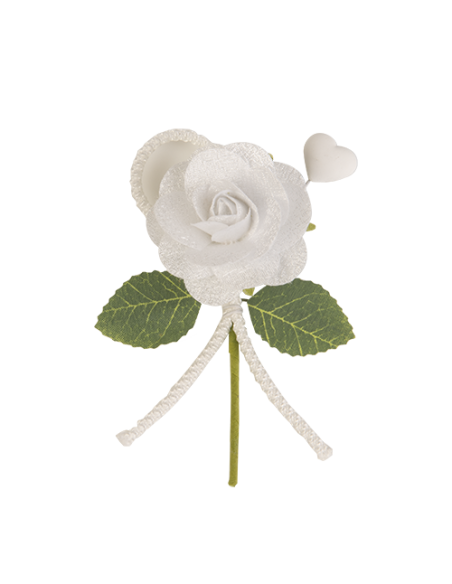 Seta Rosellina Rametto Bianco 10cm | G3S Ingrosso