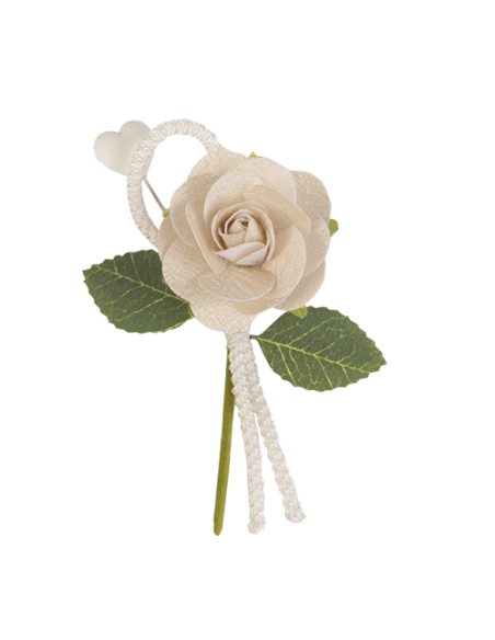 Seta Rosellina Rametto Crema 10cm | Vendita Ingrosso G3S