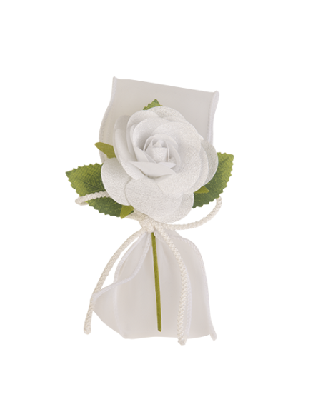 Seta Rosellina Ramo Bianco 16cm | G3S Bomboniere
