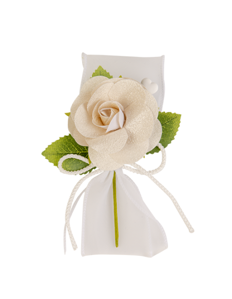 Seta Rosellina Ramo Crema 16cm | G3S