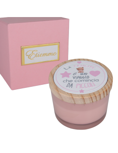 Sfavilla Candela Rosa Baby Ø7,5cm x h6cm con scatola | G3S Bomboniere
