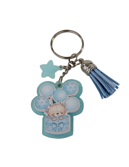Sorriso Portachiavi Celeste Baby 4,5cm | Vendita Ingrosso G3S