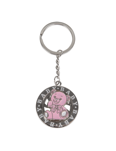 Zama Portachiavi Orsetto Rosa Baby Ø4cm | G3S Bomboniere