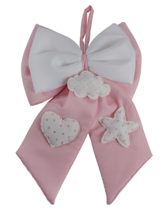Fiocco nascita 3 decorazioni rosa 33cm x h50cm AN017 | Vendita Ingrosso G3S