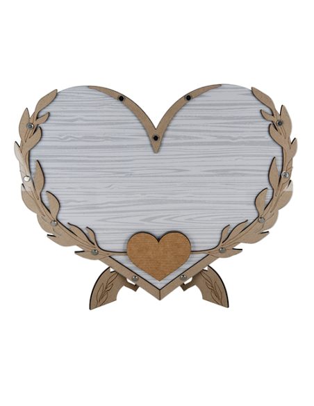 Ricordo Porta auguri cuore 39cm x h32cm con box e 100 mini cuori AL165 | G3S Ingrosso Bomboniere