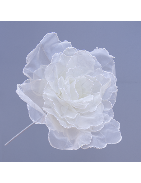 Rose Fiore gigante in organza avorio Ø50cm x h50cm AQ035 | Vendita Ingrosso G3S