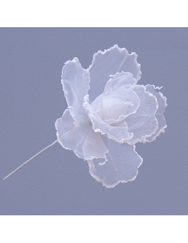 Rose Fiore gigante in organza bianco Ø15cm x h29cm AQ030 | G3S Ingrosso