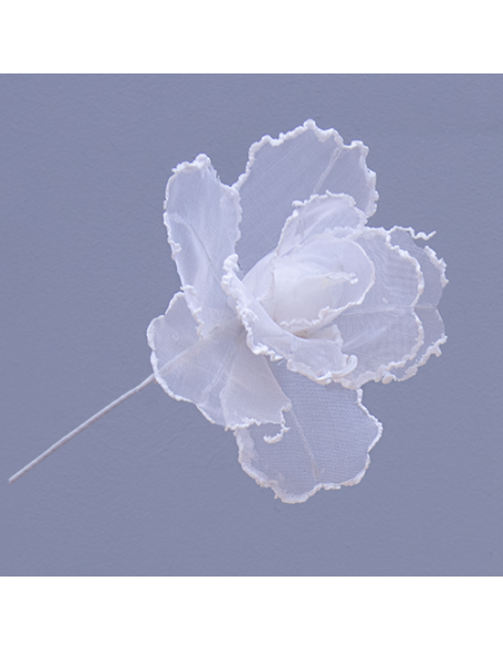 Rose Fiore gigante in organza bianco Ø15cm x h29cm AQ030 | G3S Ingrosso