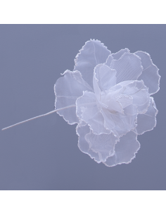 Rose Fiore gigante in organza bianco Ø28cm x h40cm AQ032 | G3S Ingrosso Bomboniere