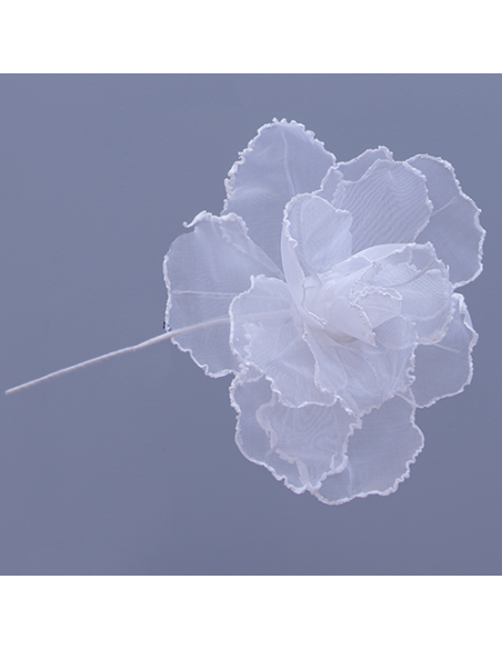 Rose Fiore gigante in organza bianco Ø28cm x h40cm AQ032 | G3S Ingrosso Bomboniere