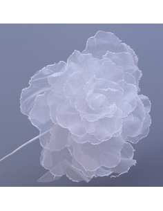Rose Fiore gigante in organza bianco Ø50cm x h50cm AQ034 | G3S Ingrosso