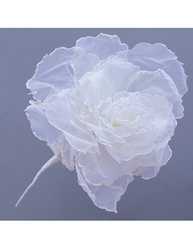 Rose Fiore gigante in organza bianco Ø60cm x h65cm AQ036 | G3S Ingrosso Bomboniere