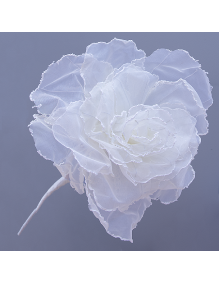 Rose Fiore gigante in organza bianco Ø60cm x h65cm AQ036 | G3S Ingrosso Bomboniere