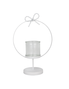 Step Portacandela cerchio bianco Ø20cm x h29cm AL127 | G3S