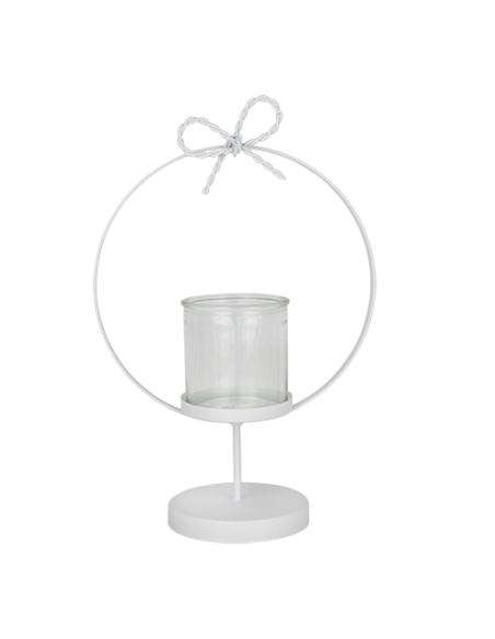 Step Portacandela cerchio bianco Ø20cm x h29cm AL127 | G3S