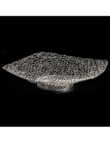 Scintil Piatto con piede argento 30cm x h7cm