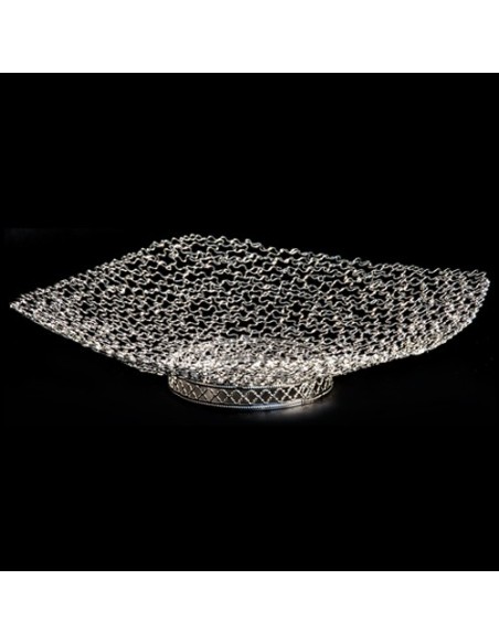 Scintil Piatto con piede argento 30cm x h7cm
