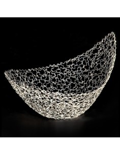 Scintil Coppa foglia argento 33x24cm x h17cm