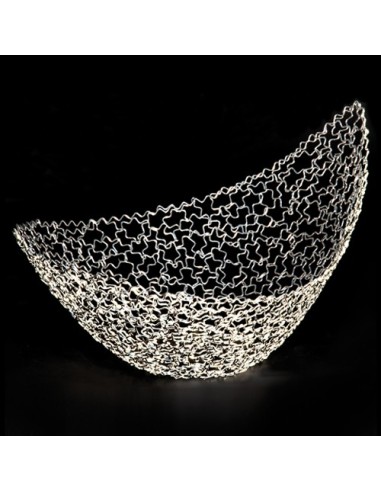 Scintil Coppa foglia argento 33x24cm x h17cm
