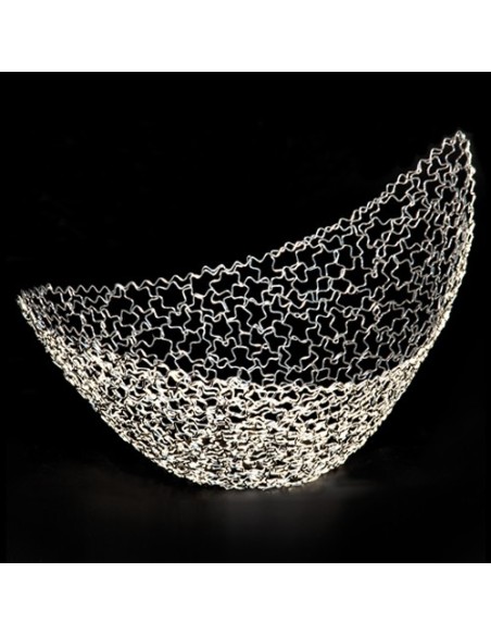 Scintil Coppa foglia argento 33x24cm x h17cm