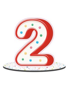 Party Numero 2 da appoggio 18cm x h16