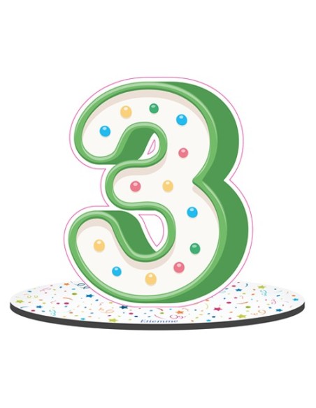 Party Numero 3 da appoggio 18cm x h16