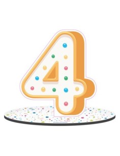 Party Numero 4 da appoggio 18cm x h16
