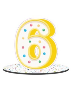 Party Numero 6 da appoggio 18cm x h16
