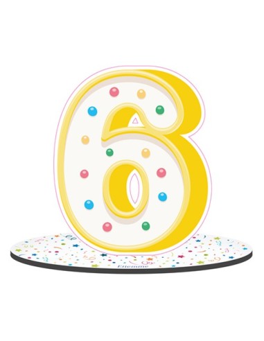 Party Numero 6 da appoggio 18cm x h16