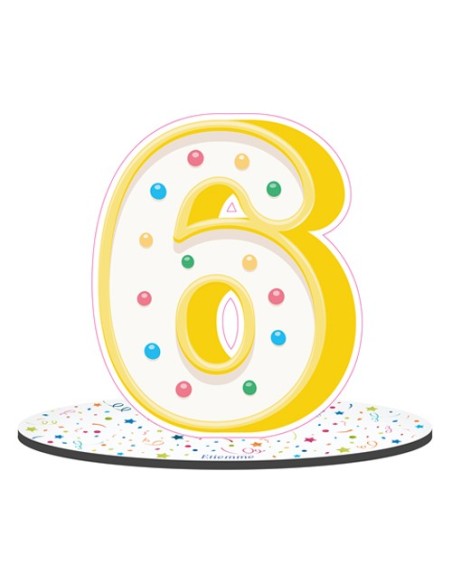 Party Numero 6 da appoggio 18cm x h16