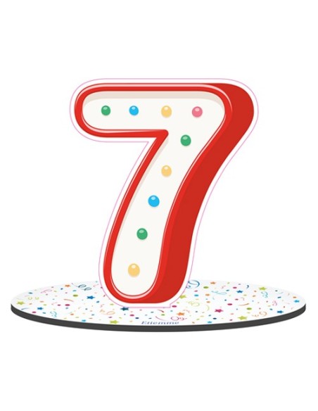 Party Numero 7 da appoggio 18cm x h16