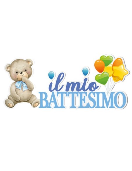 Party Battesimo Celeste Scritta da parete 120cm x h52cm