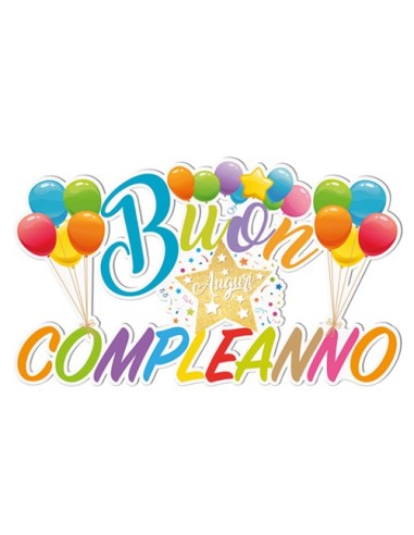 Party Compleanno Scritta da parete 120cm x h70cm