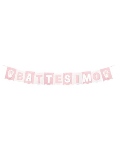 Festone Battesimo rosa