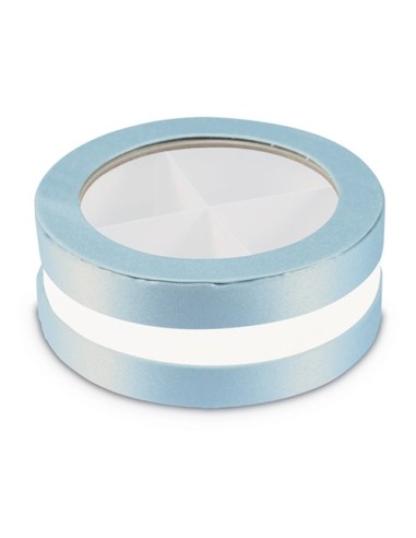 Invito Box 4 sezioni celeste Ø10cm x h4cm